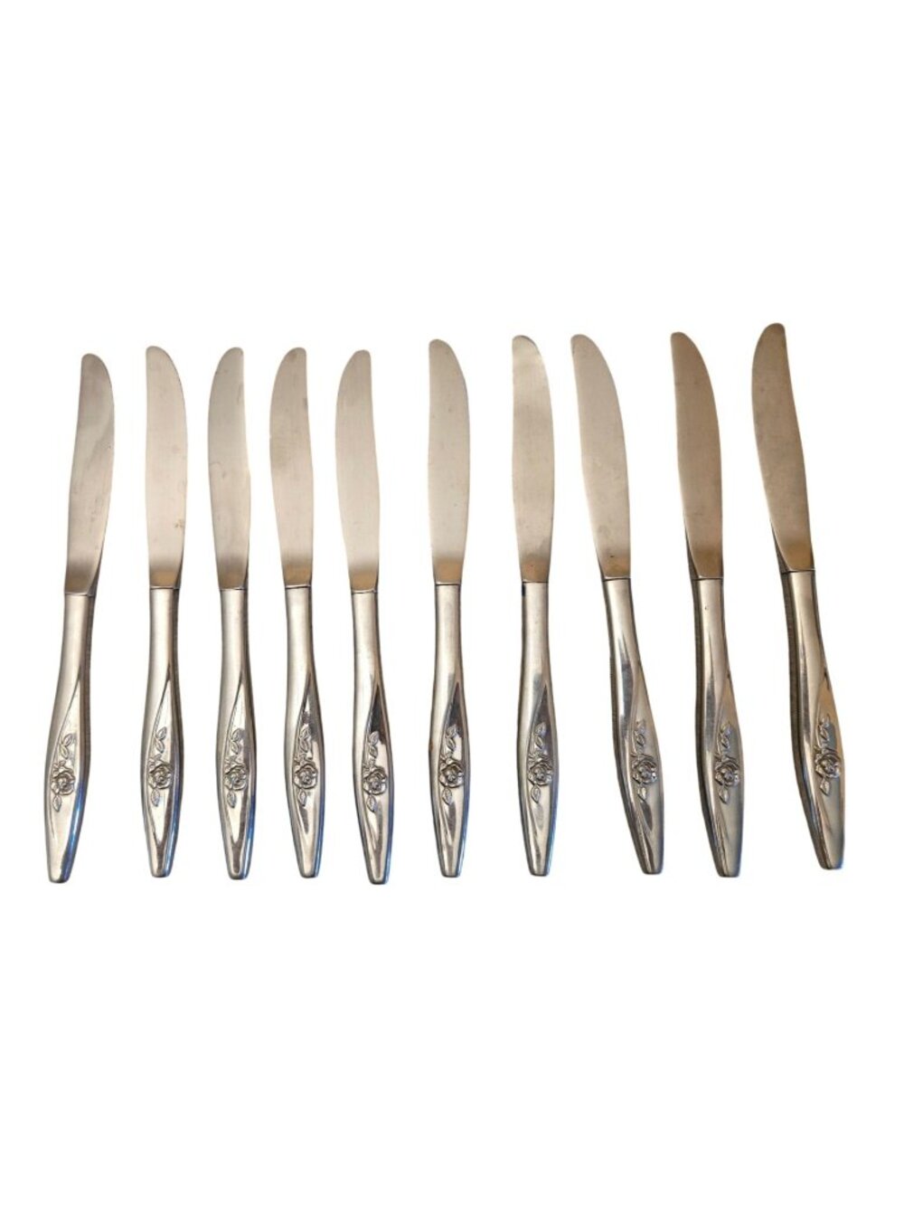 Oneidacraft  Deluxe Lasting Rose Pattern Flatware Butter Knives Stainless Set of